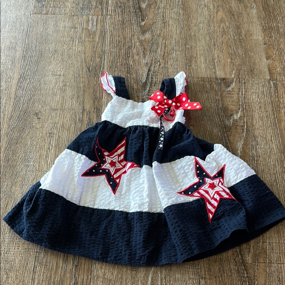 Navy and White Star Kids Dress